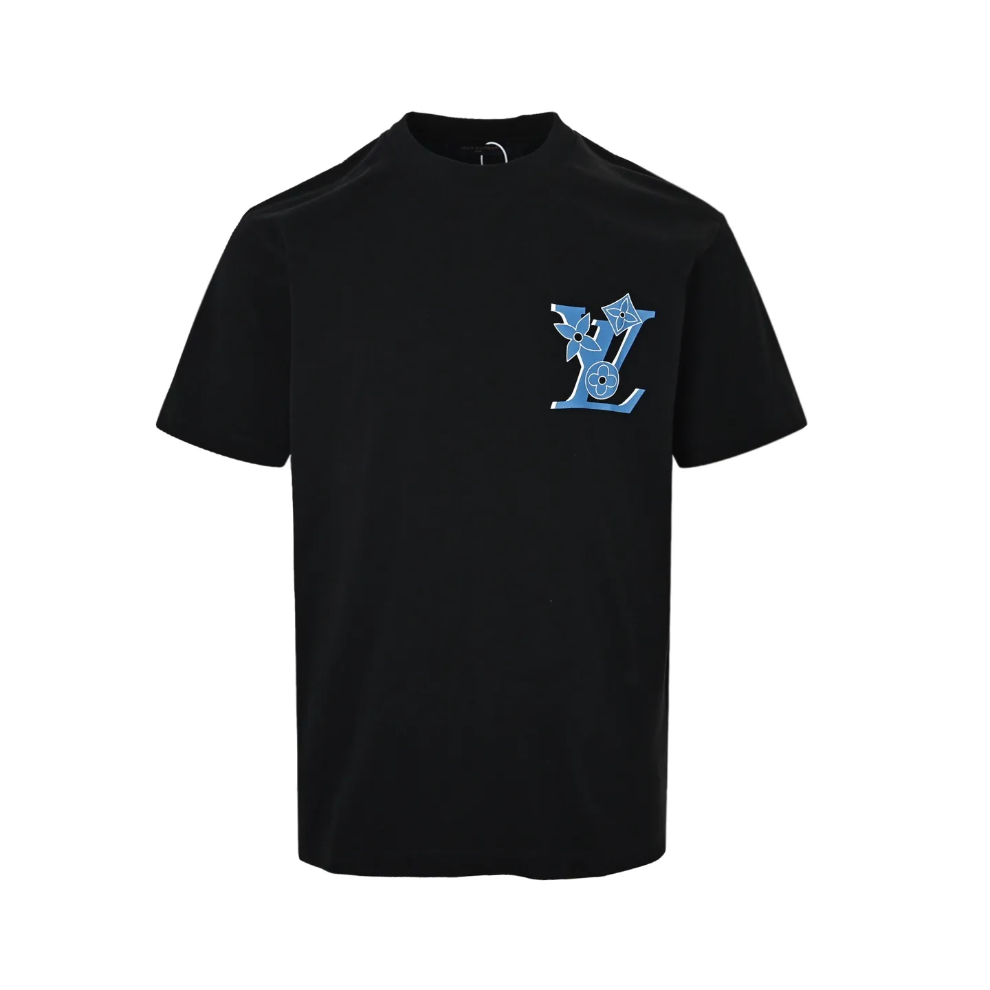 Louis Vuitton/Louis Vuitton blue swirl LV printed inkjet short sleeves
